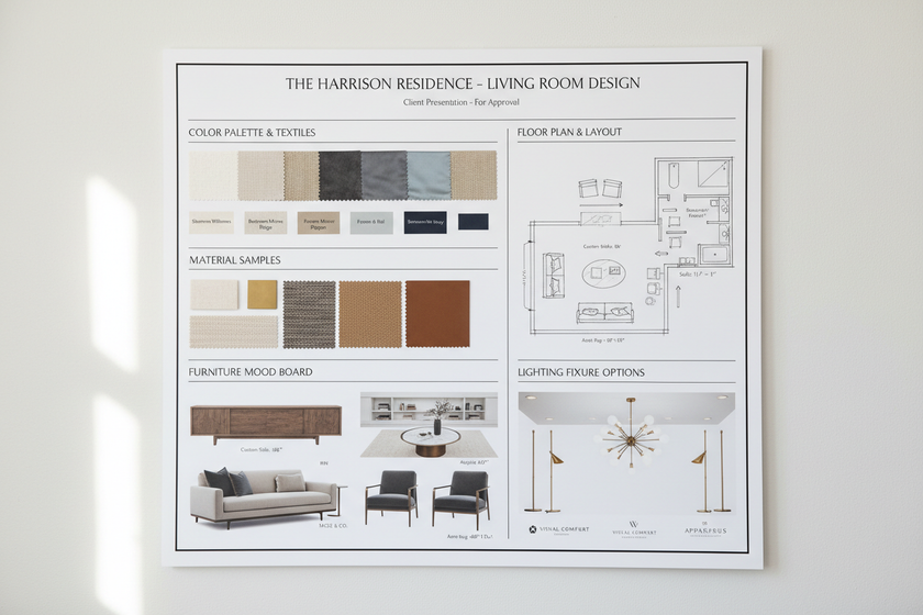 Refinement and Approval
for interior design plan